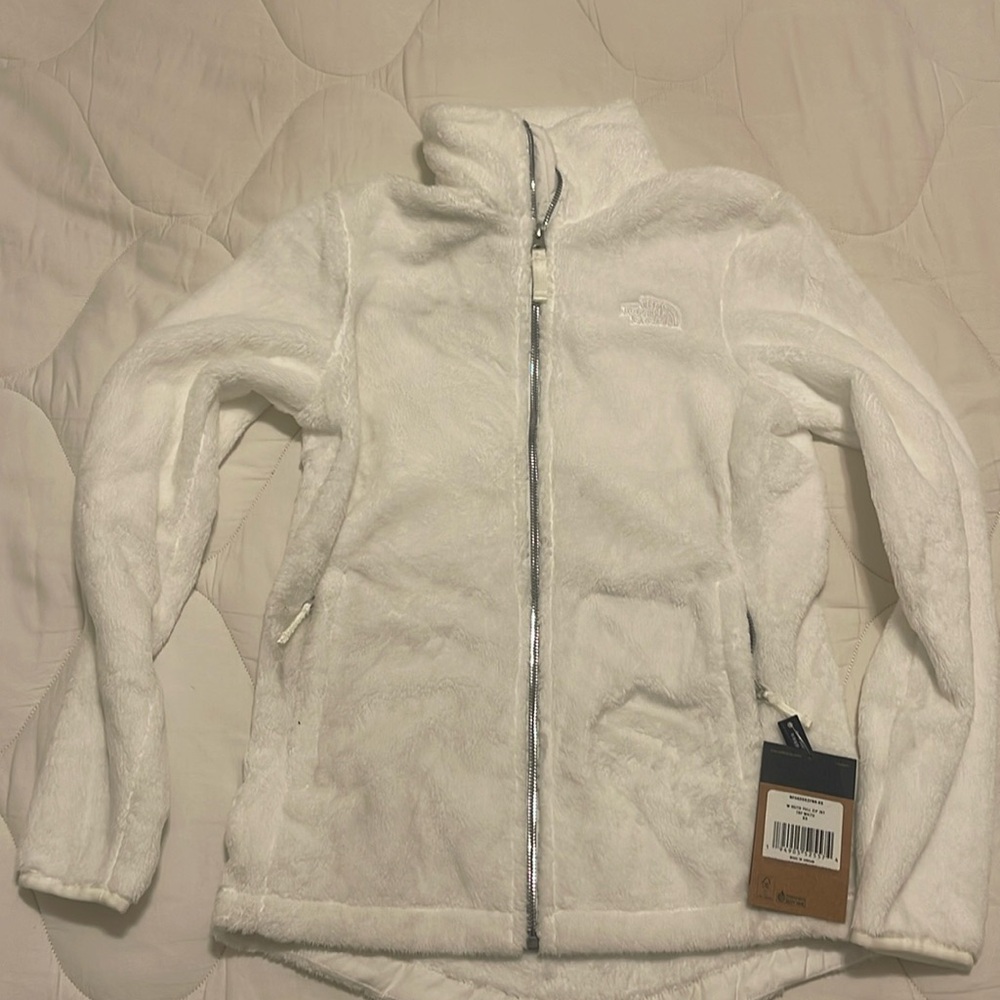 White north face full zip fleece